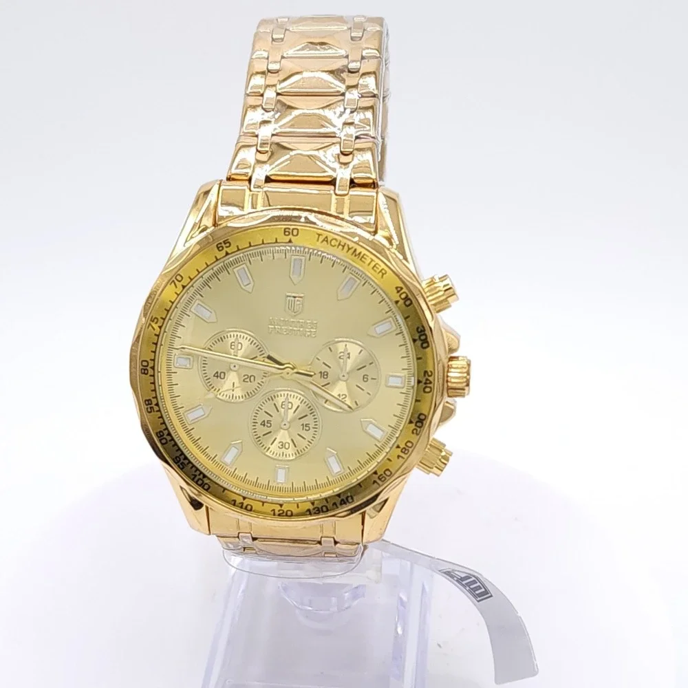 Invicta Montres Prestige MPW-0322 Men's Gold Sunburst Dial 45mm Watch New